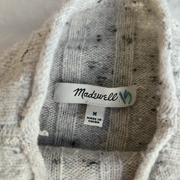 Madewell Donegal Evercrest Oatmeal Rollneck Wool Blend Turtleneck Sweater - Picture 2 of 9